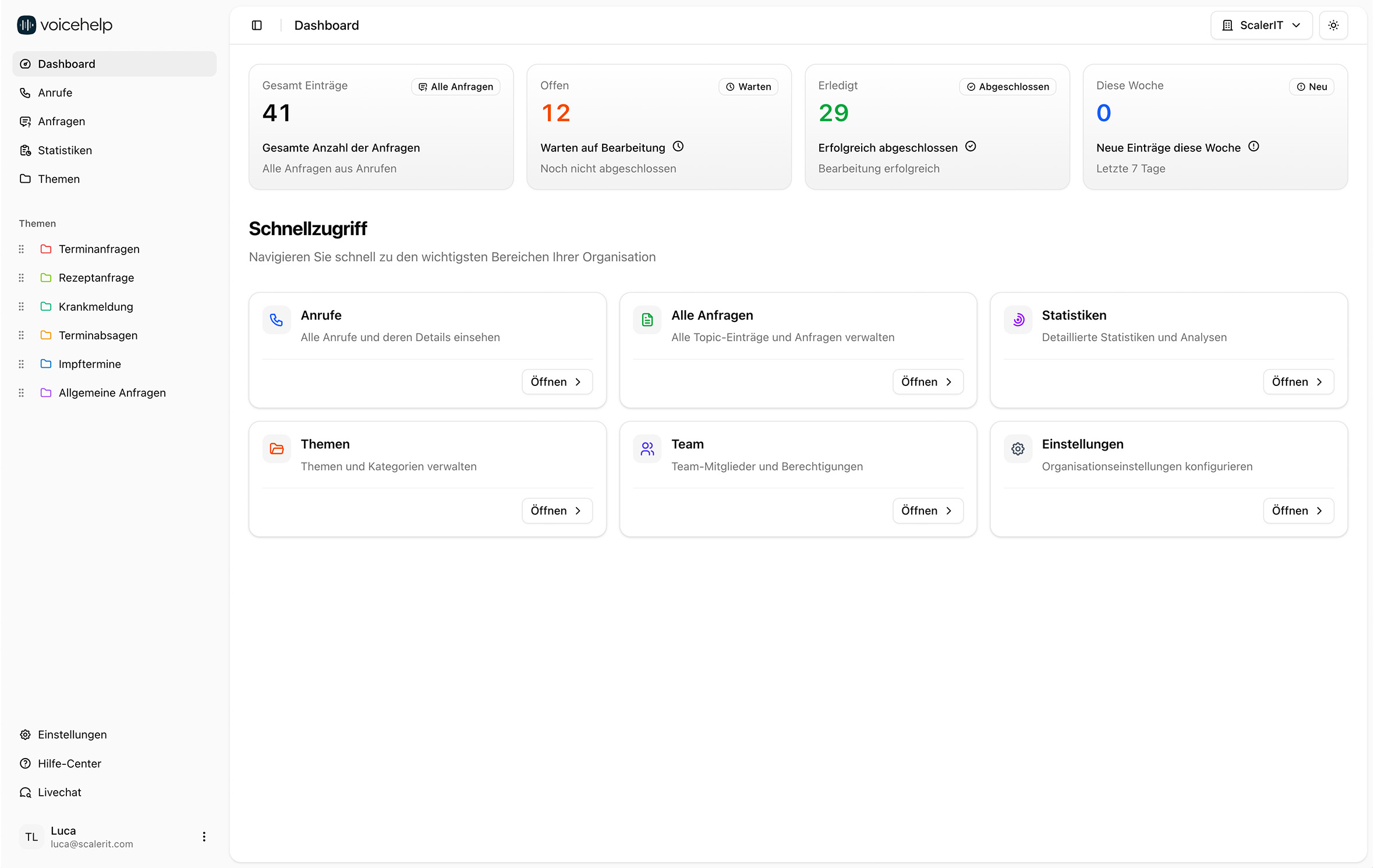VoiceHelp product interface